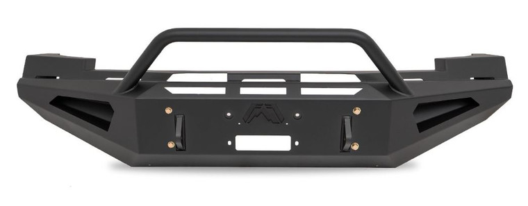 Custom Fab Fours Bumper for 2007-2013 Chevy Silverado 1500 | Red Steel Bold Design, Tire Clearance, Integrated Winch, Limited Lifetime Warranty