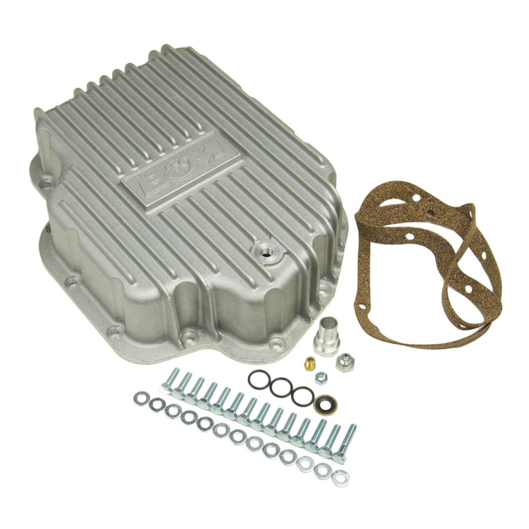 B&M TH-400 Auto Trans Oil Pan | Extra 2 Quarts Capacity | Natural Cast Aluminum | With Drain Plug