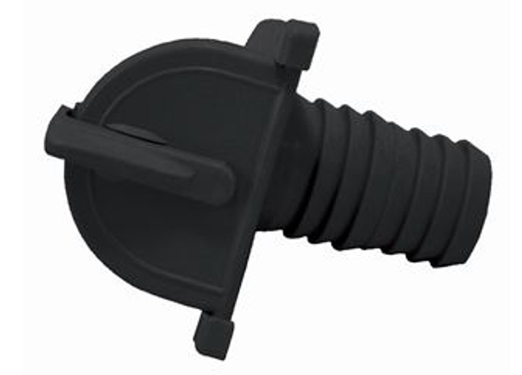 Valterra Fresh Water Inlet RF911BK Used For RV Fresh Water System; Black; With 1-3/8 Inch x 1-1/4 Inch Barbed Inlet