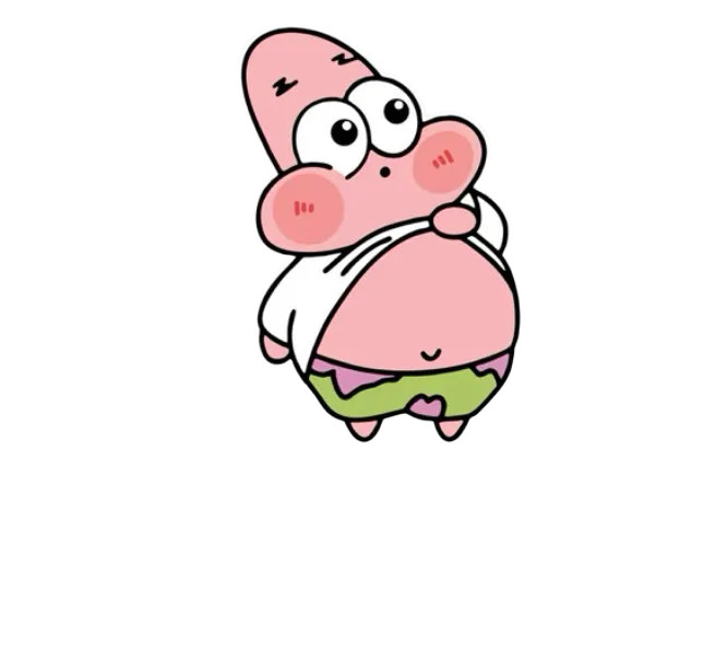 Cute Patrick Star Vinyl Car Decal Sticker – Waterproof & UV-Resistant (4.8" x 3.94")