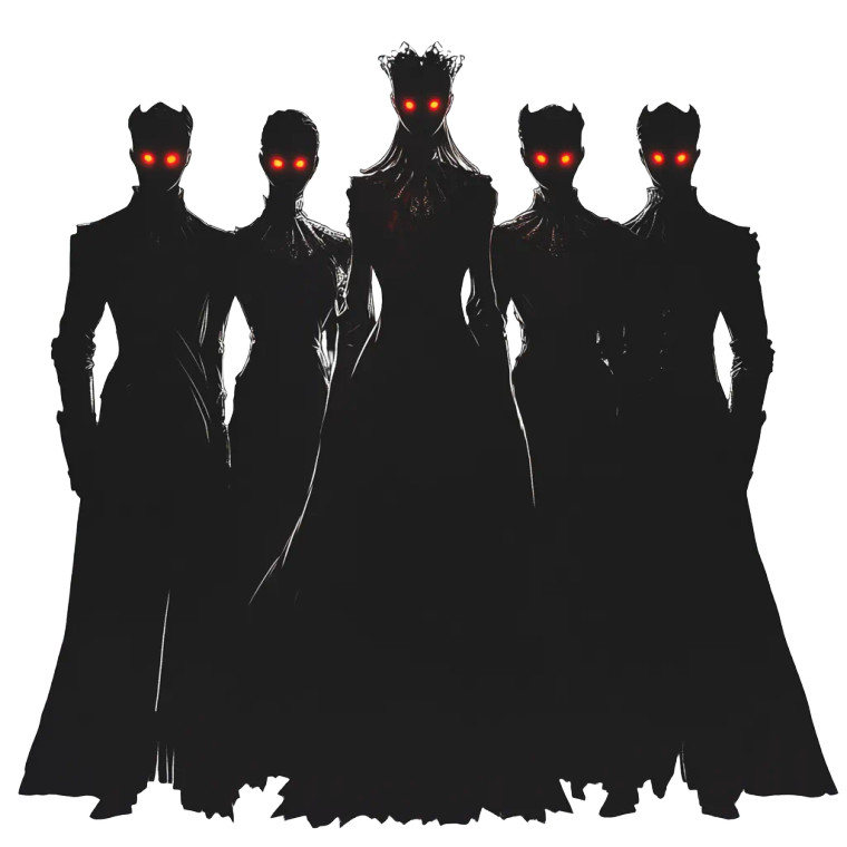 Aristocratic Silhouettes Red Eyes Vinyl Car Decal Sticker – Waterproof & UV-Resistant 4.0"