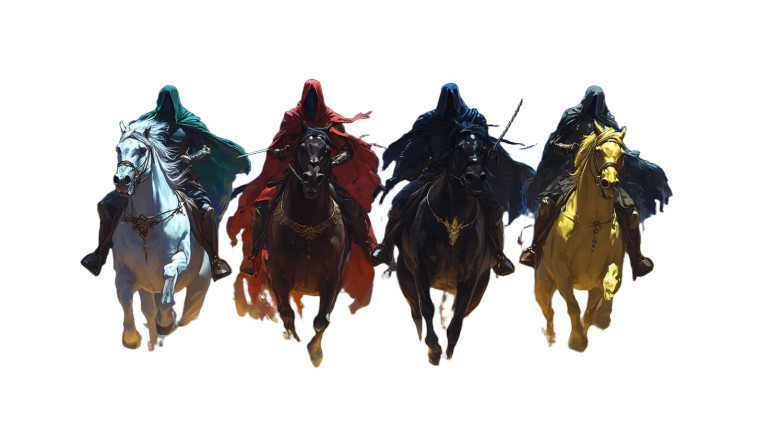 Four Horsemen Desert Night Vinyl Car Decal Sticker – Waterproof & UV-Resistant 7.14"