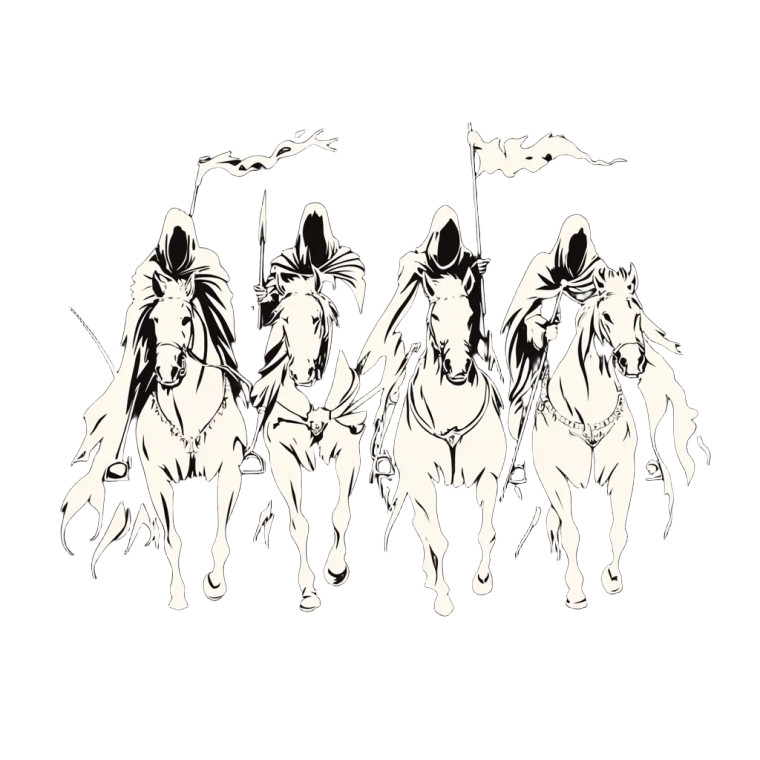 Four Horsemen Logo Vinyl Car Decal Sticker – Waterproof & UV-Resistant 4.0"