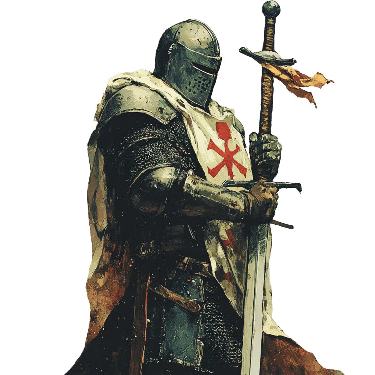 Knight Large Sword Side Vinyl Car Decal Sticker – Waterproof & UV-Resistant 4.0"