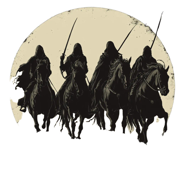 Minimalistic Four Horseman Vinyl Car Decal Sticker – Waterproof & UV-Resistant 4.0"