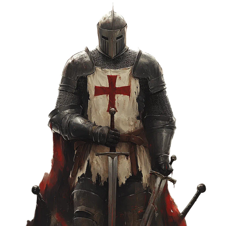 Templar Knight Stormy Sky Vinyl Car Decal Sticker – Waterproof & UV-Resistant 4.0"