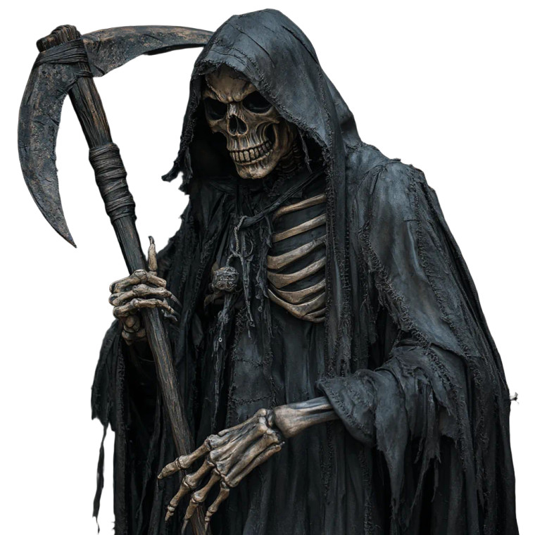 Grim Reaper Skeleton Full Body Vinyl Car Decal Sticker – Waterproof & UV-Resistant 4.0"
