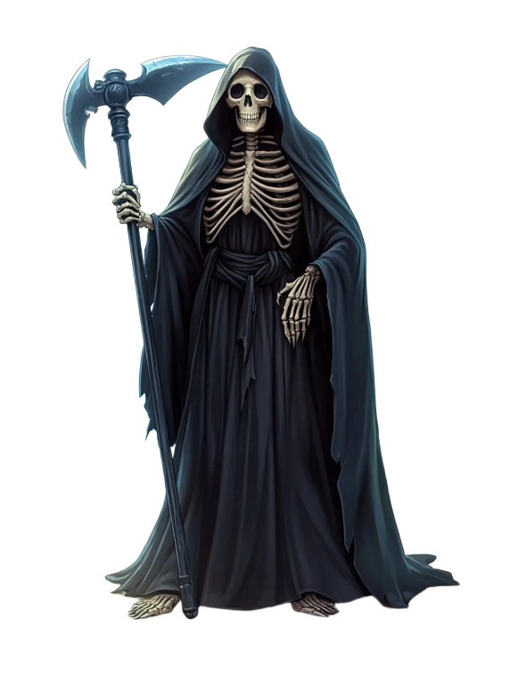 Toon Reaper Skeleton Vinyl Car Decal Sticker – Waterproof & UV-Resistant 4.0"