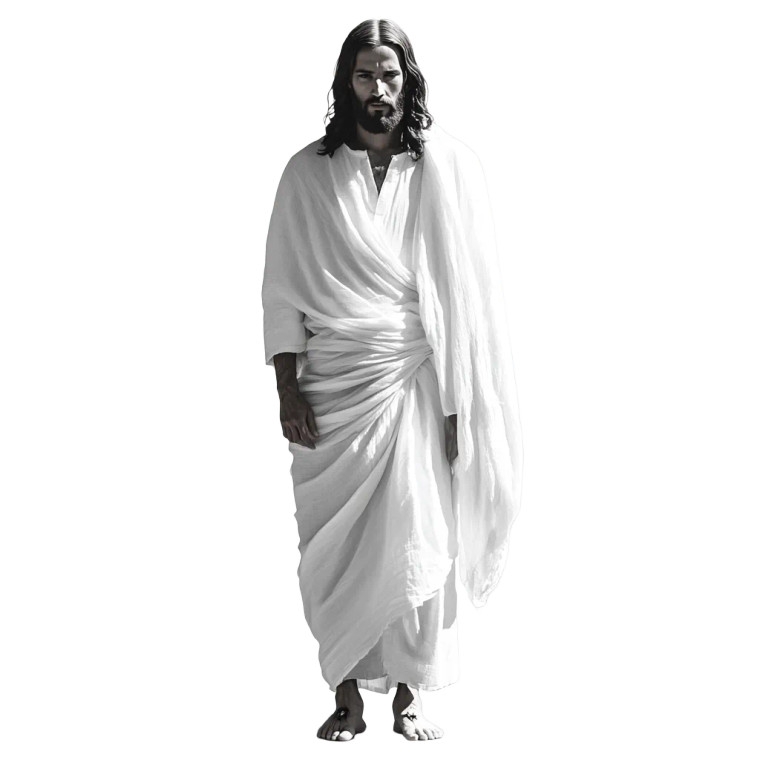 Bright Jesus Standing Transparent Vinyl Car Decal Sticker – Waterproof & UV-Resistant 4.0"