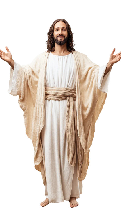 Friendly Jesus Open Arms Vinyl Car Decal Sticker – Waterproof & UV-Resistant 4.0"