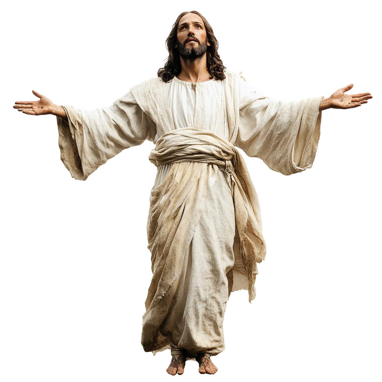 Jesus Outstretched Arms White Vinyl Car Decal Sticker – Waterproof & UV-Resistant 4.0"