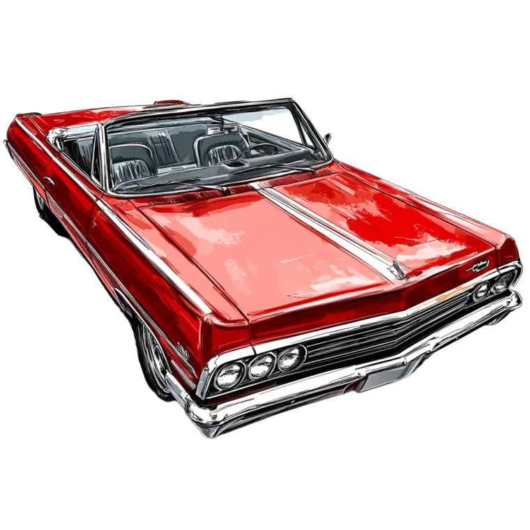 1966 Chevy Impala Digital Vinyl Car Decal Sticker – Waterproof & UV-Resistant 4.0"