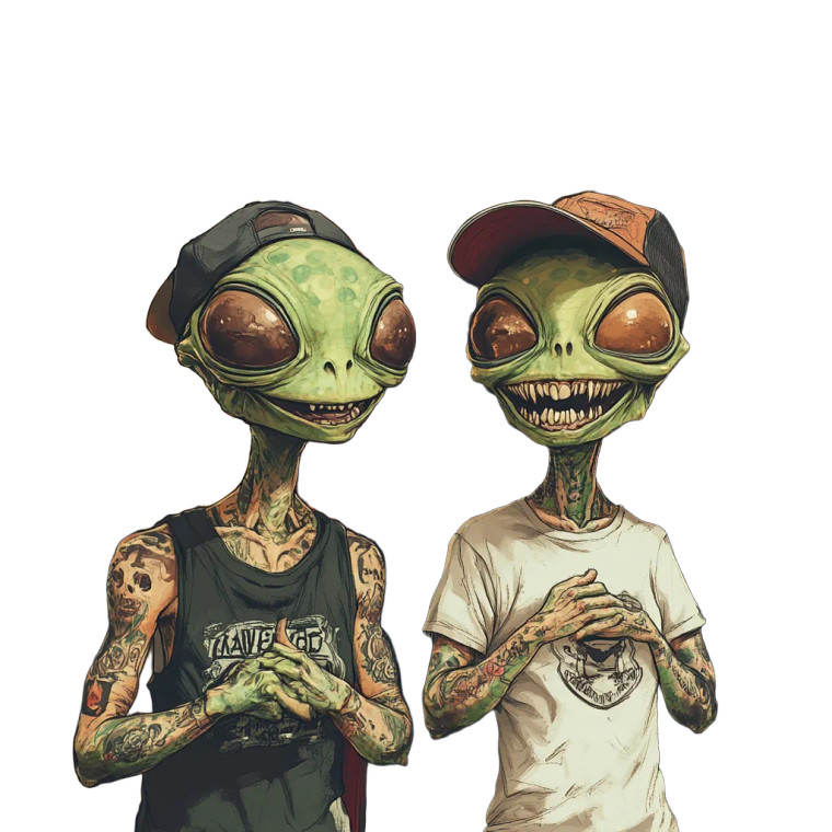 Aliens Tattoo Parlor Fun Vinyl Car Decal Sticker – Waterproof & UV-Resistant 4.0"