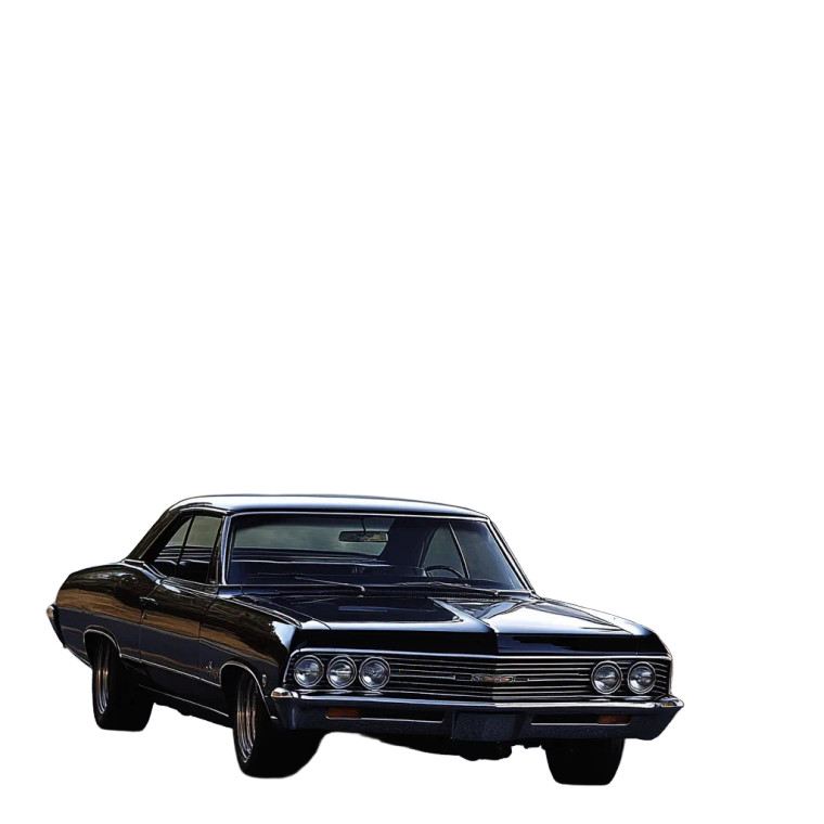 Black Chevy Impala Mountain Vinyl Car Decal Sticker – Waterproof & UV-Resistant 4.0"