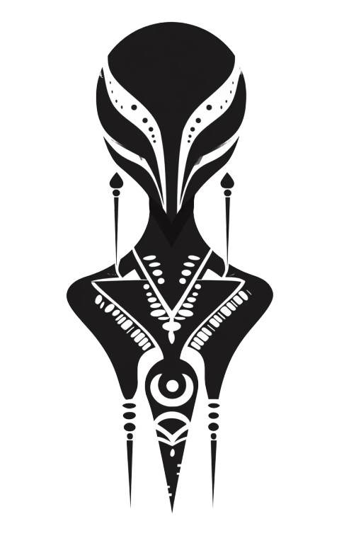 Black Glyph Totem Vector Vinyl Car Decal Sticker – Waterproof & UV-Resistant 4.0"