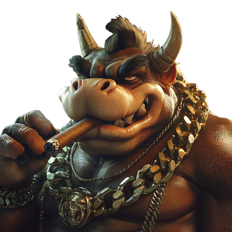 Bowser Smoking Stogie Rapper Vinyl Car Decal Sticker – Waterproof & UV-Resistant 4.0"