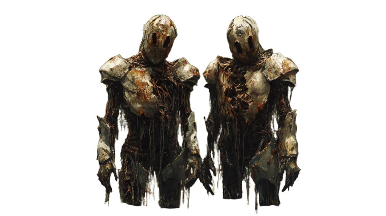 Conjoined Knights Swamp Horror Vinyl Car Decal Sticker – Waterproof & UV-Resistant 7.14"