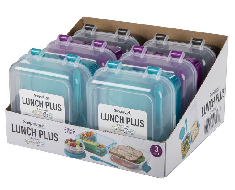 Progressive International Food Carrier | Rectangular Lunch Cube for 6.2 Cup Capacity | Snap Lock Lid