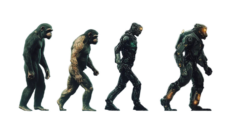 Evolution Ape To Robot Vinyl Car Decal Sticker – Waterproof & UV-Resistant 7.14"