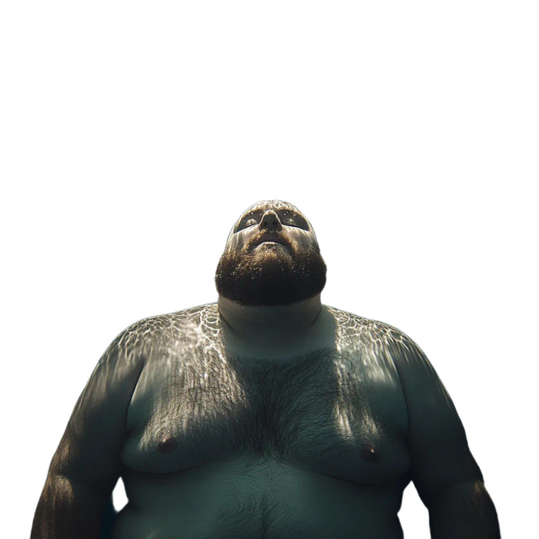 Fat Man Water Face Vinyl Car Decal Sticker – Waterproof & UV-Resistant 4.0"