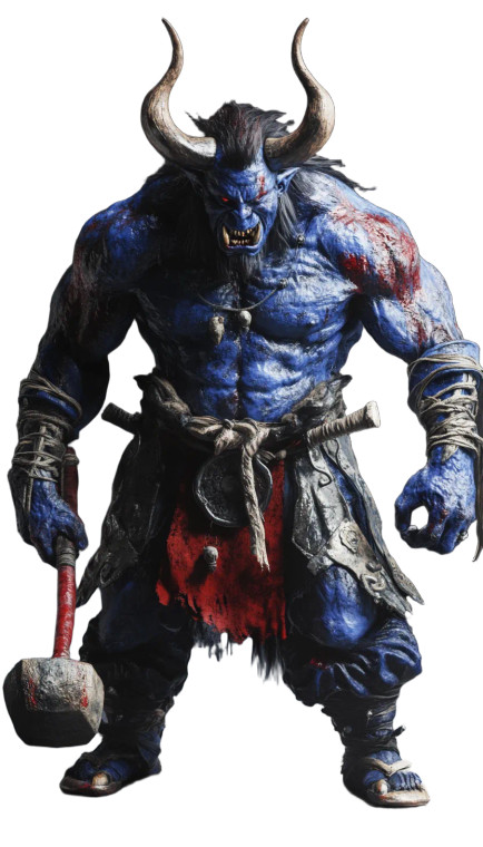 Fearsome Oni Demon Vinyl Car Decal Sticker – Waterproof & UV-Resistant 4.85"