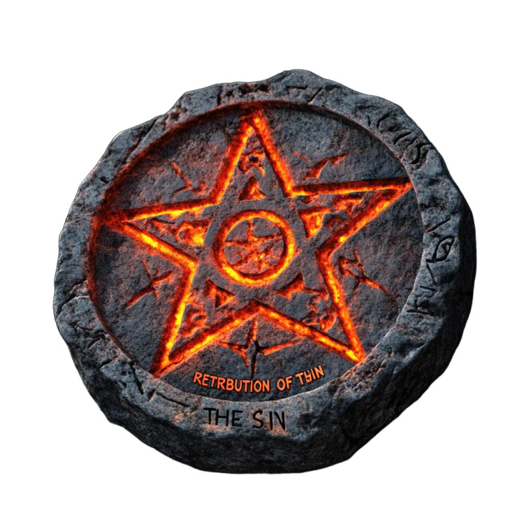 Fiery Pentagram Retribution Sin Vinyl Car Decal Sticker – Waterproof & UV-Resistant 4.0"