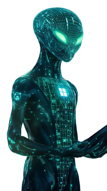 Microsoft Alien Future Vinyl Car Decal Sticker – Waterproof & UV-Resistant 4.85"