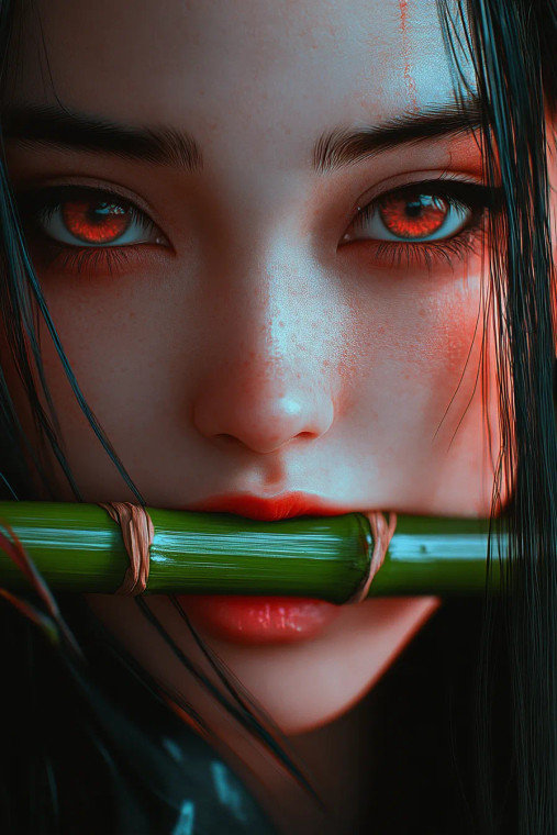 Nezuko Demon Slayer Bamboo Vinyl Car Decal Sticker – Waterproof & UV-Resistant 4.48"