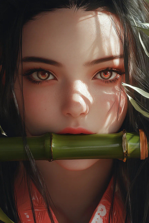 Nezuko Demon Slayer Bamboo Vinyl Car Decal Sticker – Waterproof & UV-Resistant 4.0"