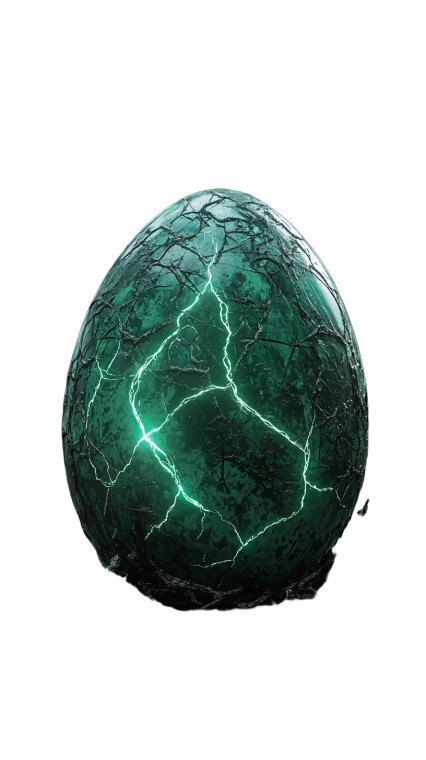Ominous Green Egg Vinyl Car Decal Sticker – Waterproof & UV-Resistant 4.0"