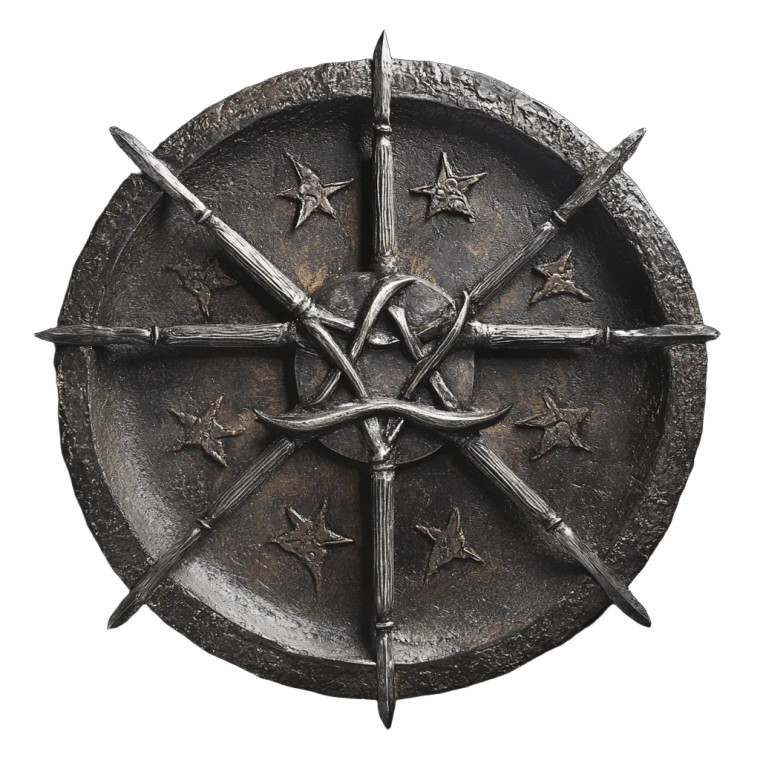 Pentacle Blades Vessel Rods Vinyl Car Decal Sticker – Waterproof & UV-Resistant 4.0"