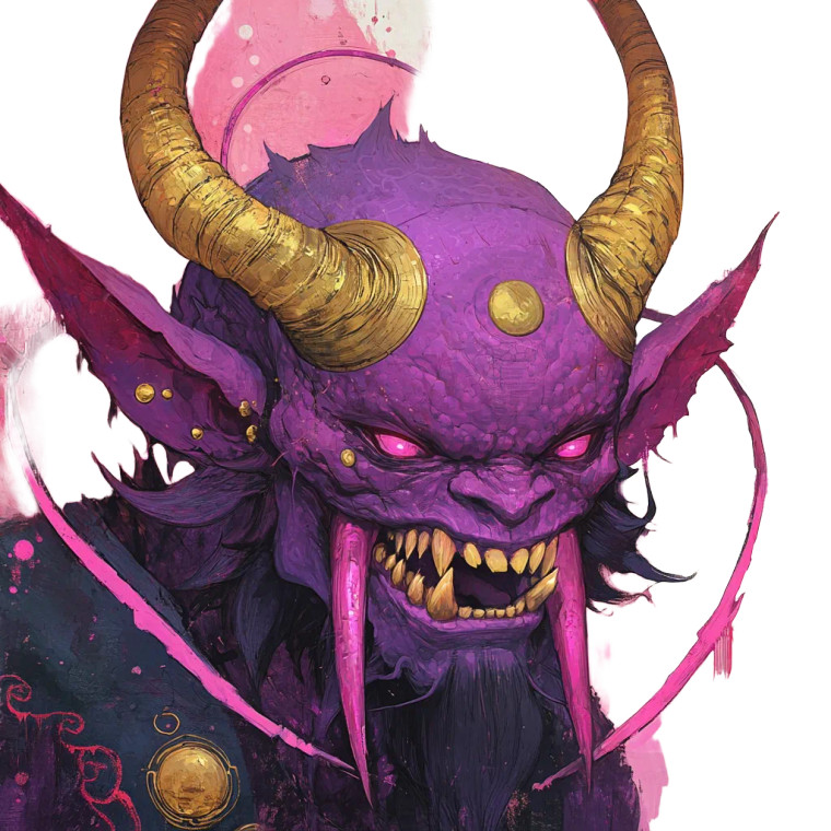 Purple Oni Gothic Art Vinyl Car Decal Sticker – Waterproof & UV-Resistant 4.0"