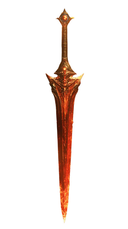 Red Diamond Sword Flames Vinyl Car Decal Sticker – Waterproof & UV-Resistant 4.0"