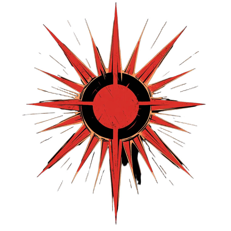 Rising Sun Crimson Blades Vinyl Car Decal Sticker – Waterproof & UV-Resistant 4.0"