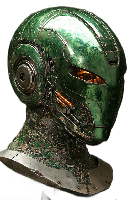 Scifi Helmet Green Pcb Vinyl Car Decal Sticker – Waterproof & UV-Resistant 4.48"