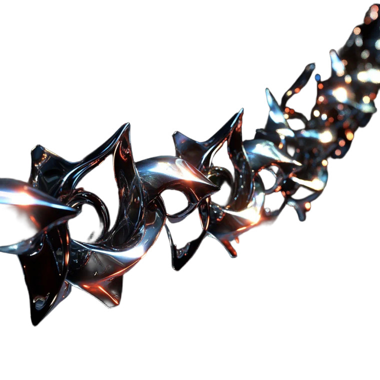 Sharp Spine Metallic Chain Vinyl Car Decal Sticker – Waterproof & UV-Resistant 4.0"