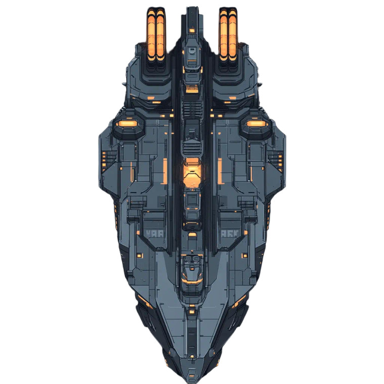 Space Battleship Sprite Vinyl Car Decal Sticker – Waterproof & UV-Resistant 4.0"