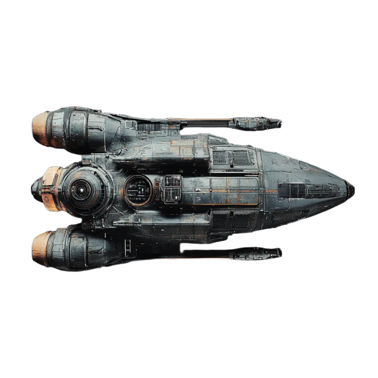Space Ship Black Background Vinyl Car Decal Sticker – Waterproof & UV-Resistant 4.0"