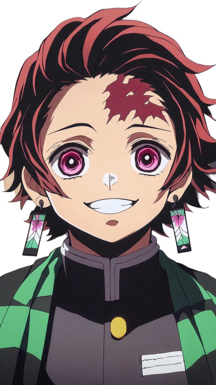 Tanjiro Demonslayer Smiling Vinyl Car Decal Sticker – Waterproof & UV-Resistant 4.0"