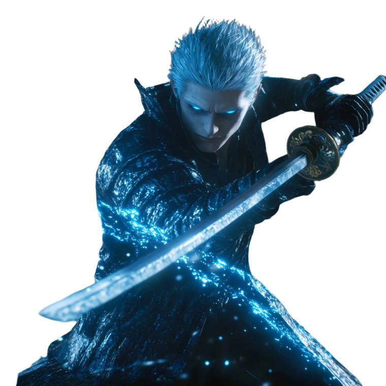 Vergil Blue Aura Strike Vinyl Car Decal Sticker – Waterproof & UV-Resistant 4.0"