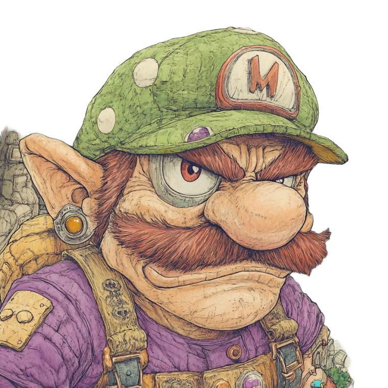 Wario Ghibli Style Vinyl Car Decal Sticker – Waterproof & UV-Resistant 4.0"