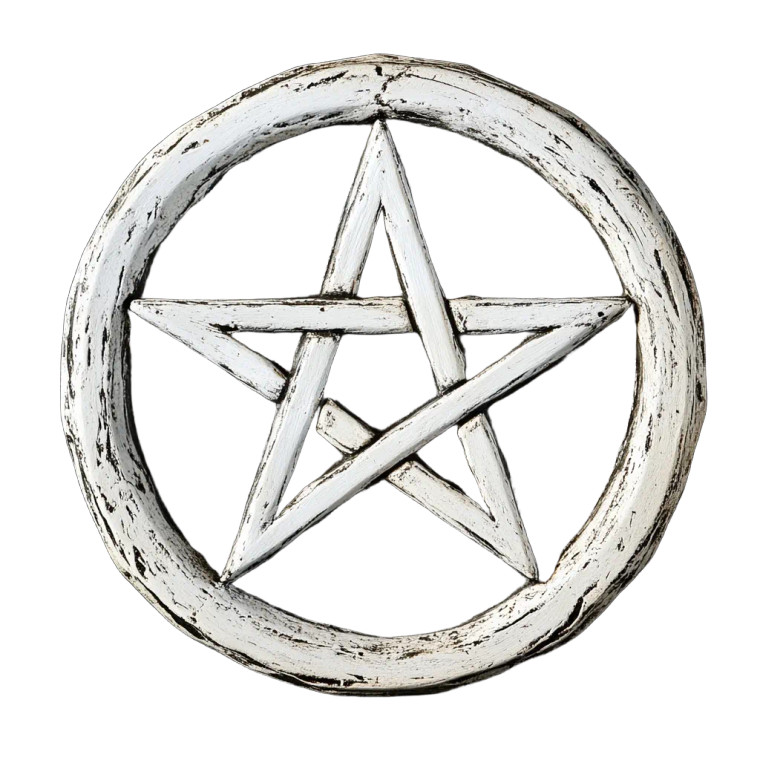 White Pentacle Black Background Vinyl Car Decal Sticker – Waterproof & UV-Resistant 4.0"