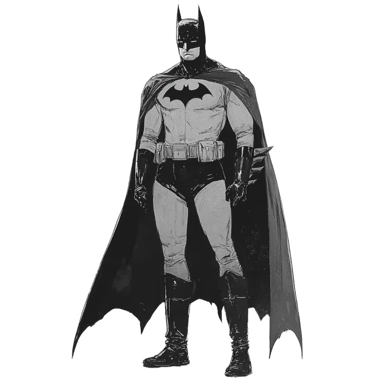 1970S Batman Fashion Sketch Vinyl Car Decal Sticker – Waterproof & UV-Resistant 4.0"