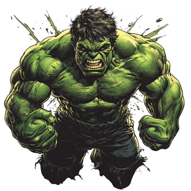 Angry Hulk Illustration Vinyl Car Decal Sticker – Waterproof & UV-Resistant 4.0"