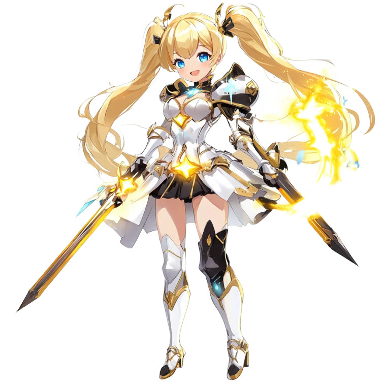 Anime Girl Electric Sword Vinyl Car Decal Sticker – Waterproof & UV-Resistant 4.0"