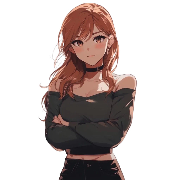 Anime Girl Smiling Pose Vinyl Car Decal Sticker – Waterproof & UV-Resistant 4.0"