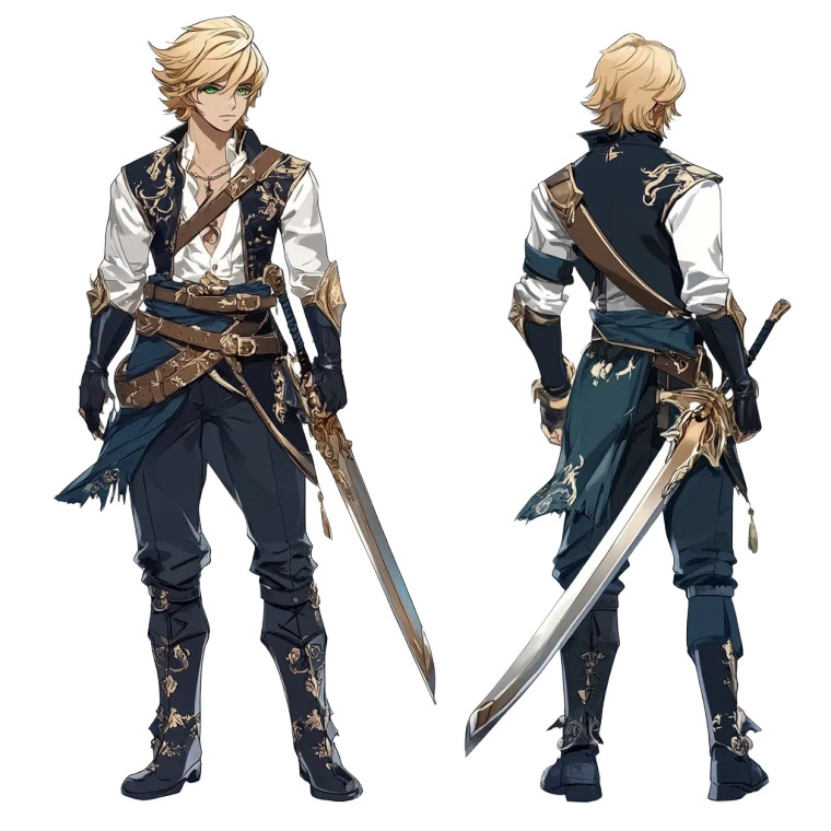 Anime Guy Blond Green Eyes Vinyl Car Decal Sticker – Waterproof & UV-Resistant 4.0"