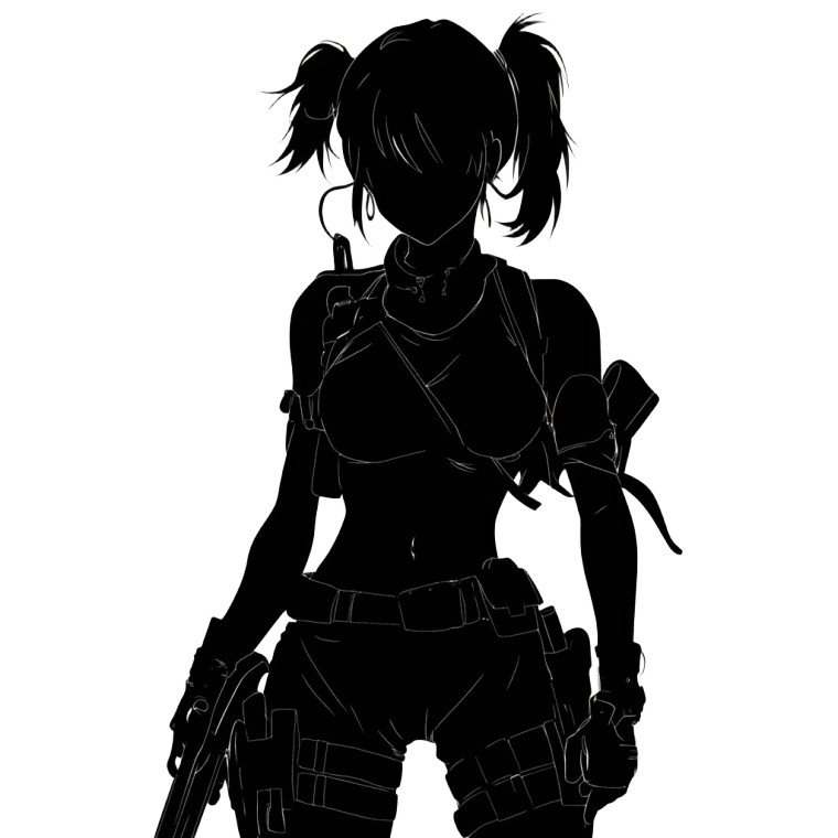 Anime Mercenary Silhouette Female Vinyl Car Decal Sticker – Waterproof & UV-Resistant 4.0"