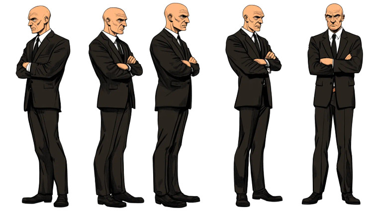 Bald Villain Suit Expressions Vinyl Car Decal Sticker – Waterproof & UV-Resistant 7.14"