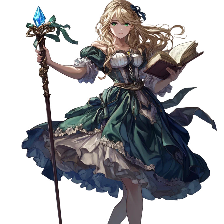 Blonde Magical Girl Staff Vinyl Car Decal Sticker – Waterproof & UV-Resistant 4.0"